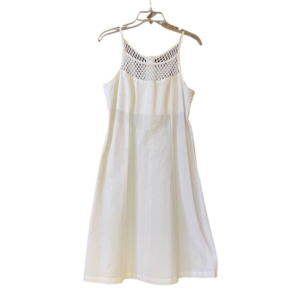 Cuco Mexico Class White Ivory Mesh Dress Spaghetti Straps Cotton Size M - L NWOT - Picture 12 of 13